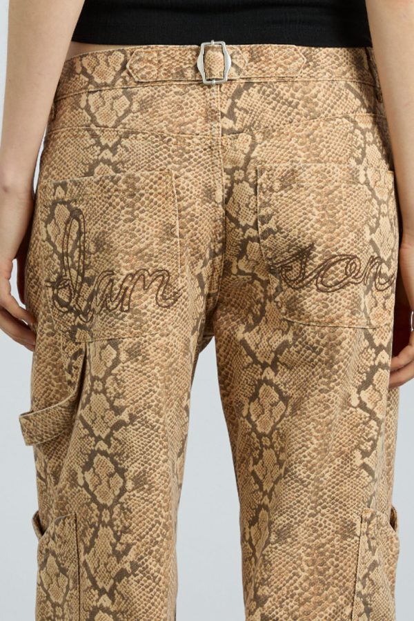 drew cargo jeans - snake print - Image 4