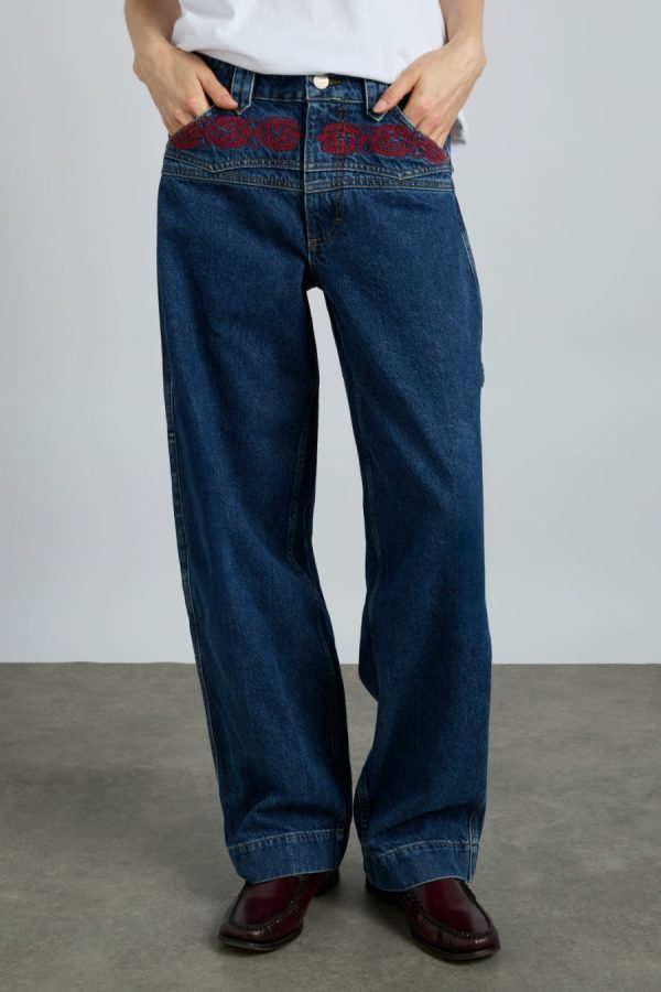 drew jeans - texas wash u0026 embroidery - Image 2