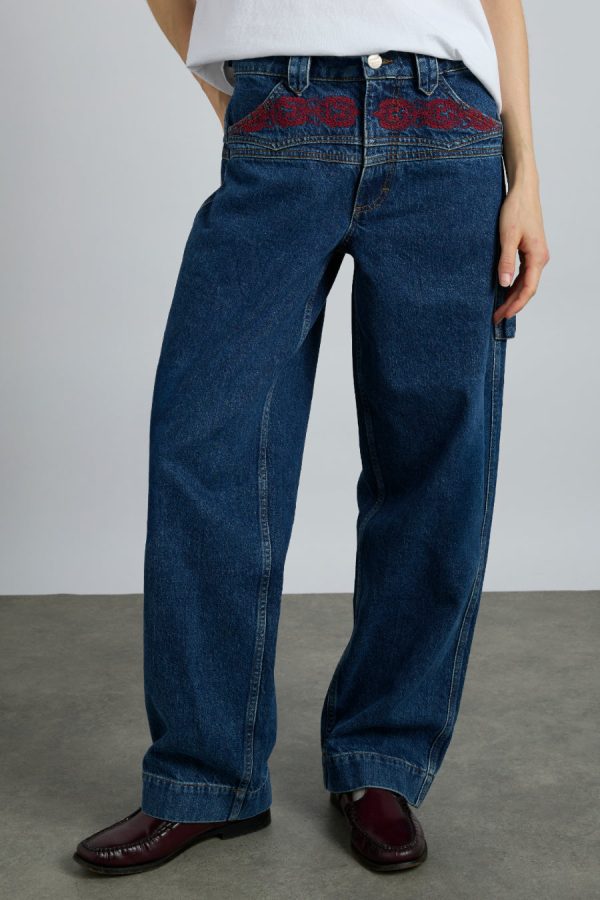 drew jeans - texas wash u0026 embroidery - Image 4