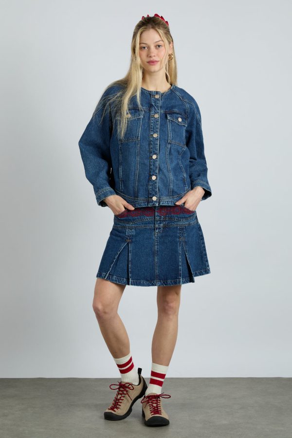 sloane skirt - texas wash u0026 embroidery