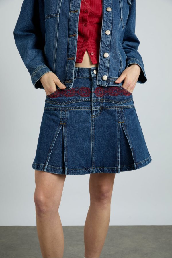 sloane skirt - texas wash u0026 embroidery - Image 4