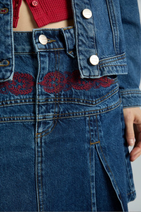 sloane skirt - texas wash u0026 embroidery - Image 6