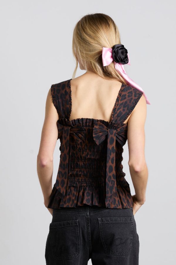 tish shirred cami - dark leopard - Image 5