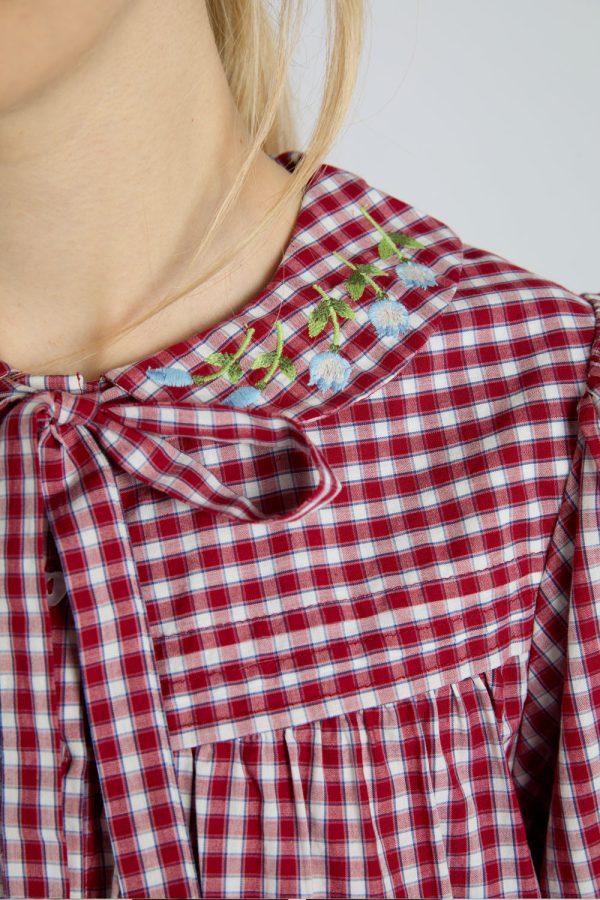 mila blouse - cherry gingham - Image 4