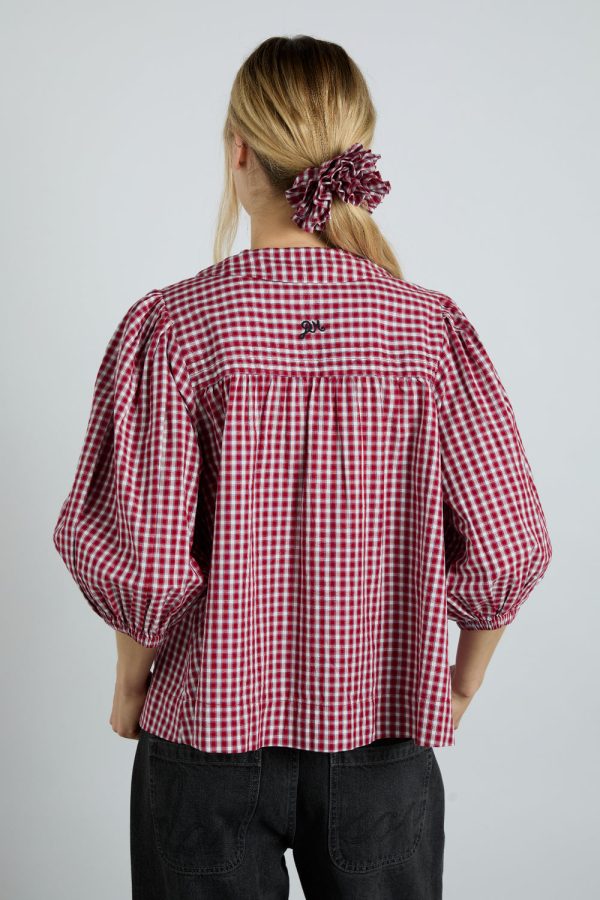 mila blouse - cherry gingham - Image 5
