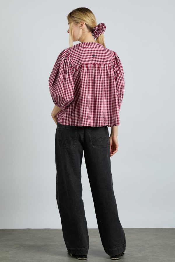 mila blouse - cherry gingham - Image 6