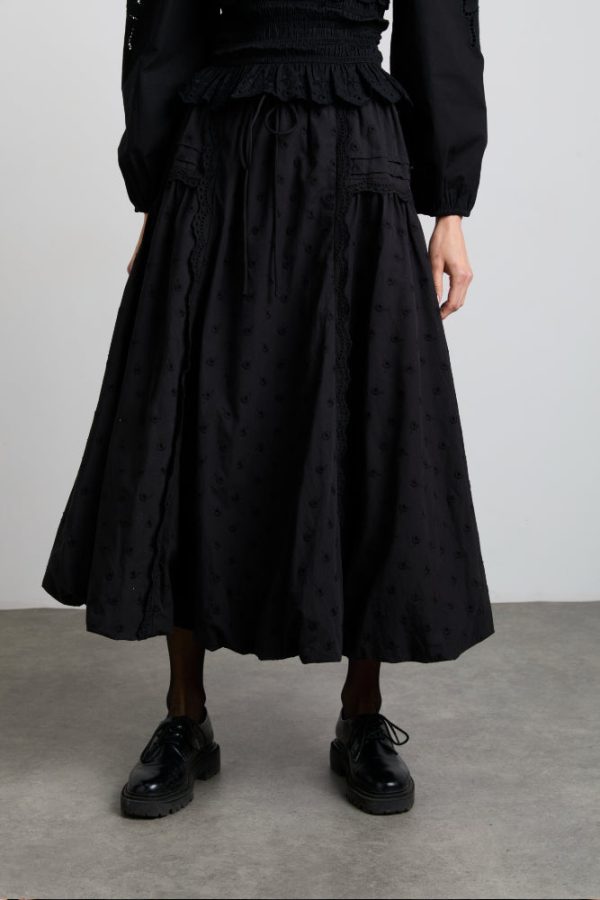 agatha embroidered midi skirt - black - Image 2