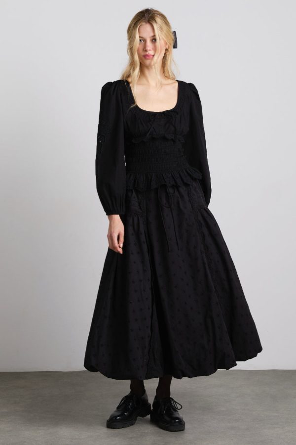 nola embroidered blouse - black - Image 3