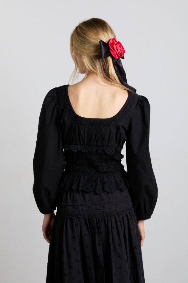 nola embroidered blouse - black - Image 5