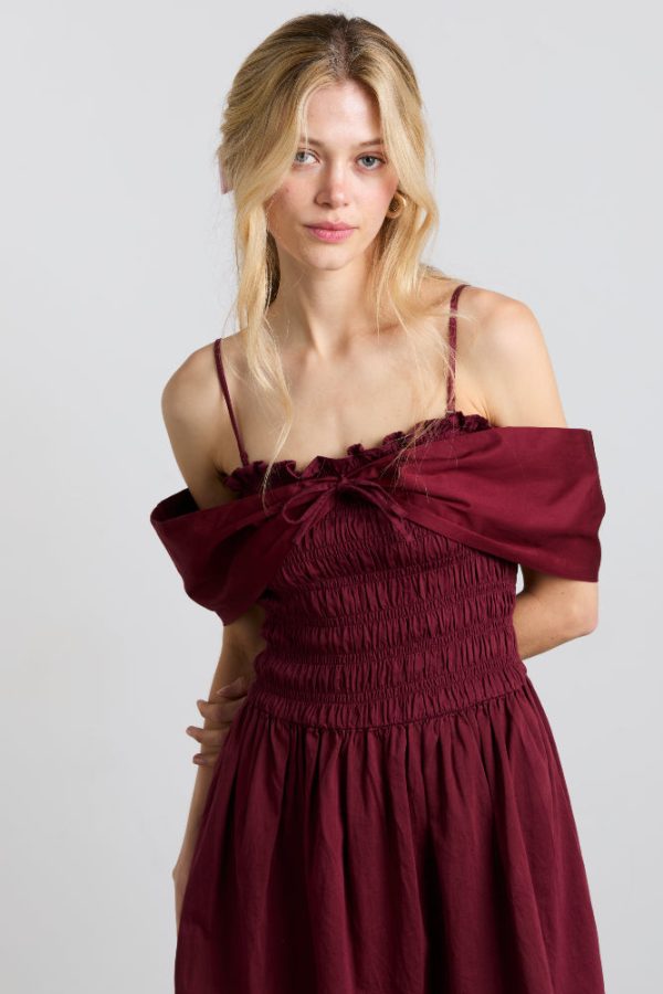 esmerelda mini multi-way dress - burgundy - Image 2