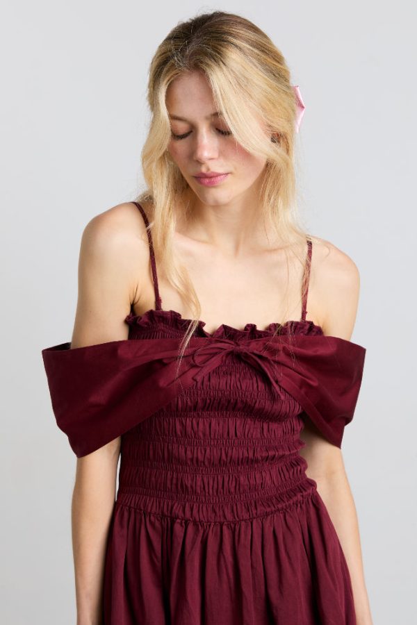 esmerelda mini multi-way dress - burgundy - Image 4