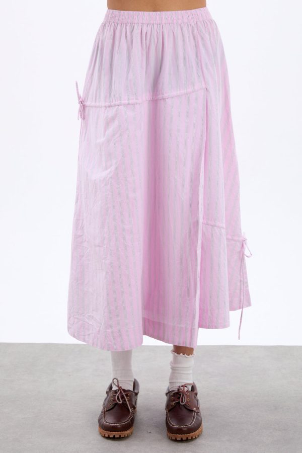 marine channel midi skirt - pink stripe - Image 2