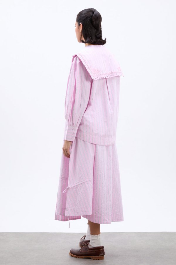 marine channel midi skirt - pink stripe - Image 3