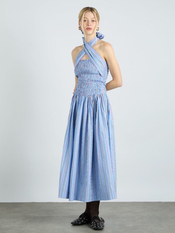 mia midi dress - bold blue stripe - Image 2