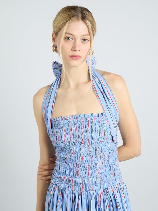 mia midi dress - bold blue stripe - Image 4
