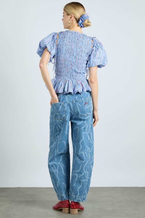 becca multi-way blouse - bold blue stripe - Image 4