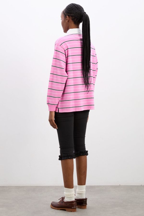 remie rugby shirt - pink stripe - Image 4