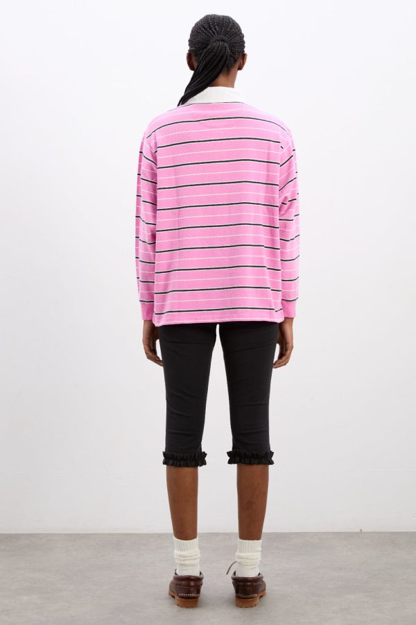 remie rugby shirt - pink stripe - Image 5