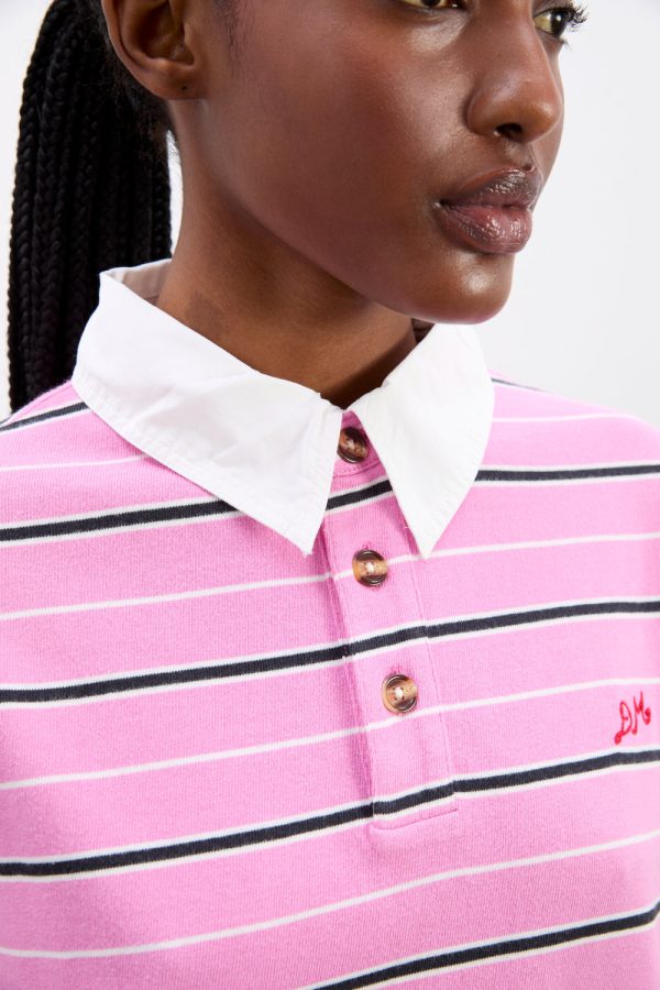 remie rugby shirt - pink stripe - Image 6
