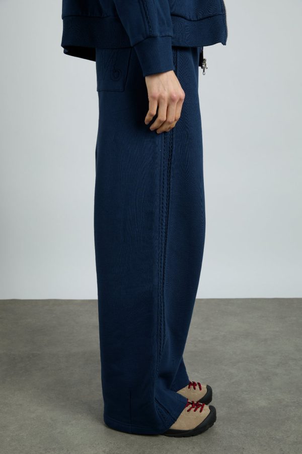 rafe jogger with crochet edge stripe - navy - Image 3