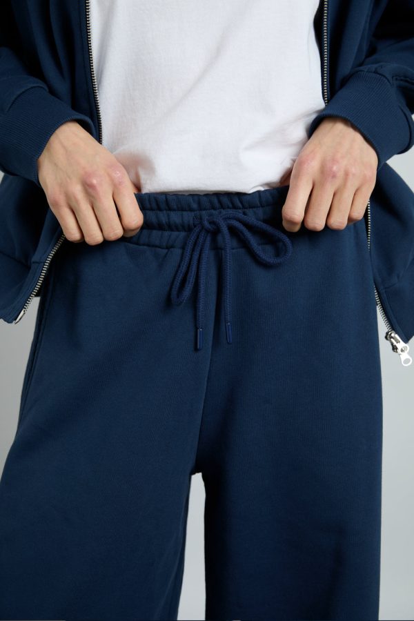 rafe jogger with crochet edge stripe - navy - Image 7