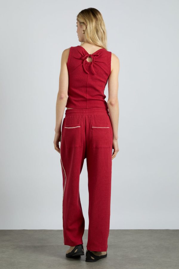 betsie waffle button tank- red - Image 6