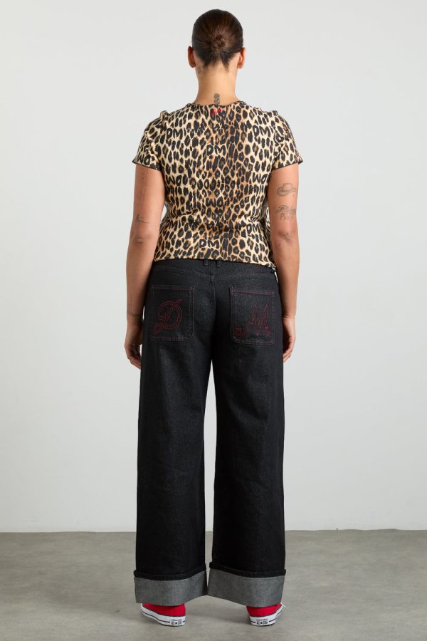 marnie short sleeve pointelle tee - leopard - Image 4