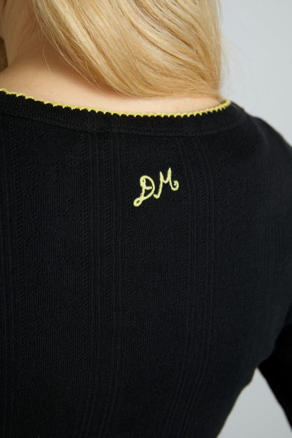 sybil pointelle cardi - black - Image 4