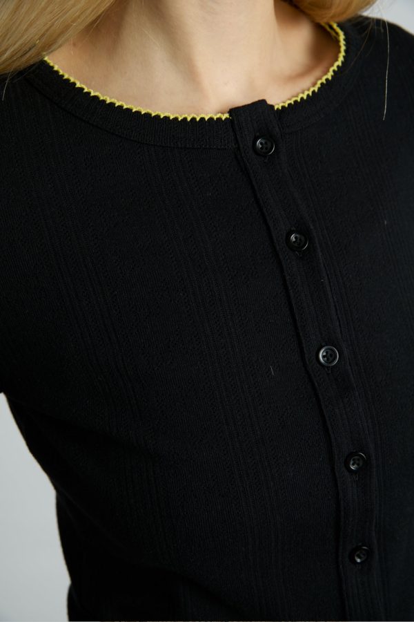 sybil pointelle cardi - black - Image 5