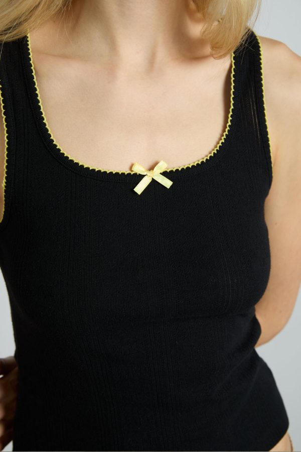 salome pointelle cami - black - Image 3