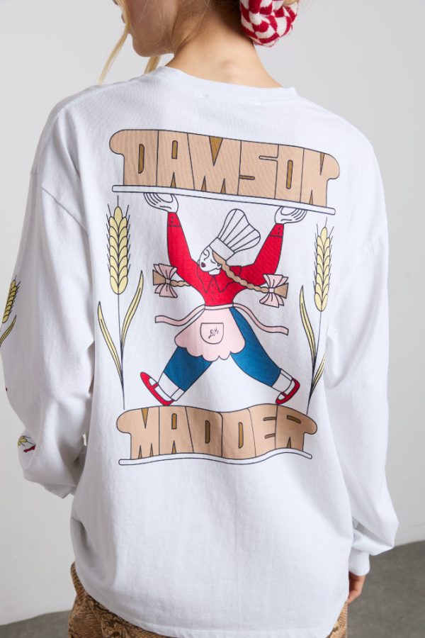 fresh bread long sleeve tee - white - Image 4