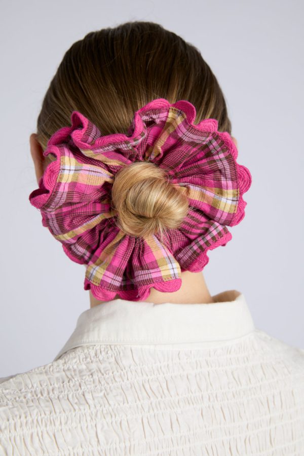 CHECK SCRUNCHIE WITH RIK RAK EDGE - Image 2