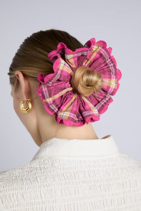CHECK SCRUNCHIE WITH RIK RAK EDGE - Image 3