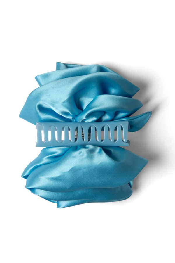 oversized satin rose hairclip in blue - Image 6
