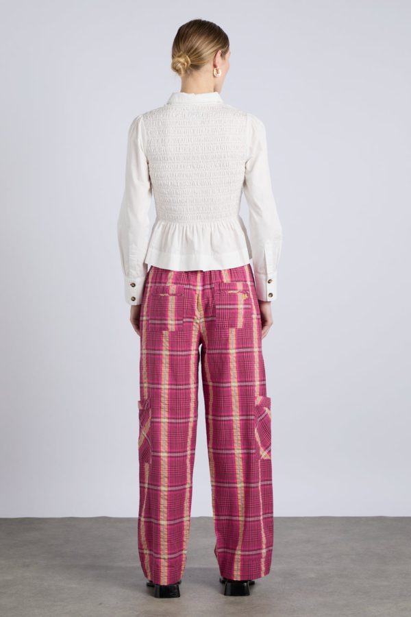 harrison trouser - pink/khaki check - Image 6