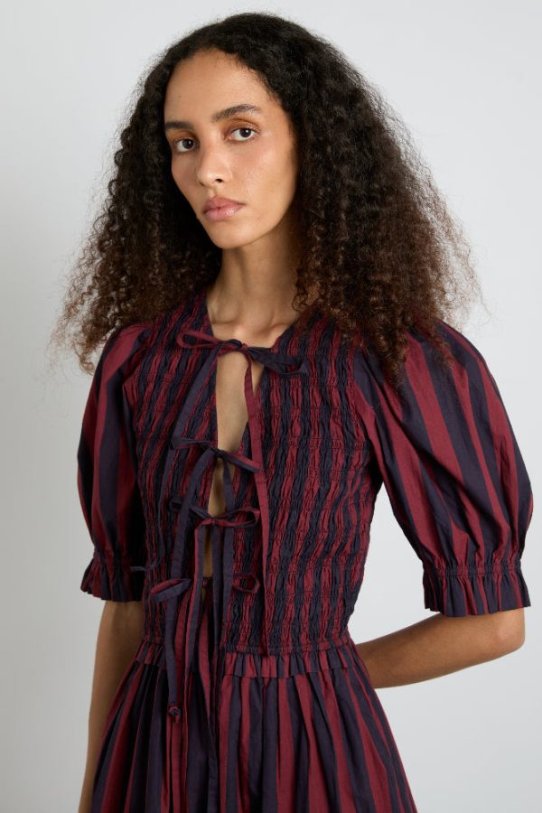 bluebelle midi dress - red/navy - Image 3