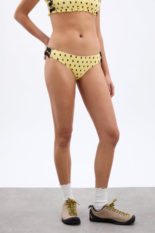 shirred bow bikini bottoms - butter spot - Image 3