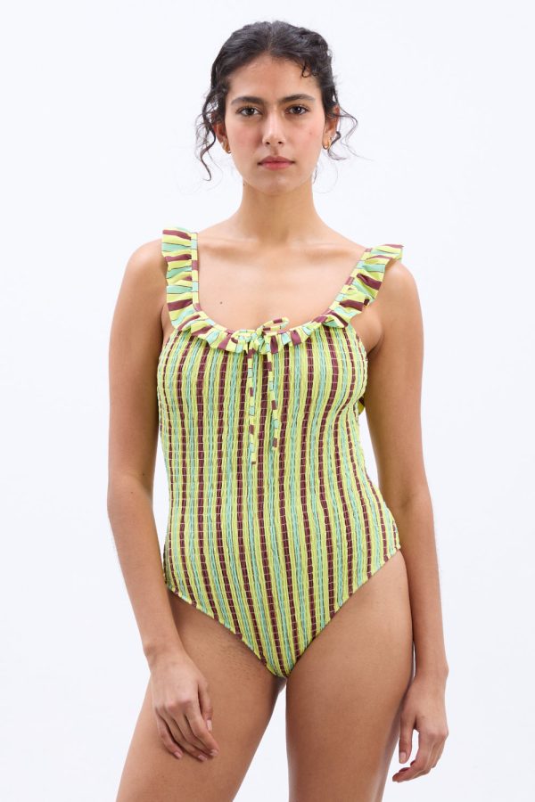 cheyenne swimsuit - tropical stripe