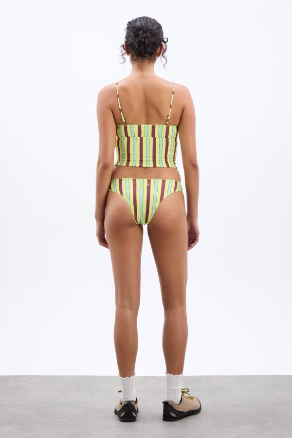 picot trim tankini top - tropical stripe - Image 4