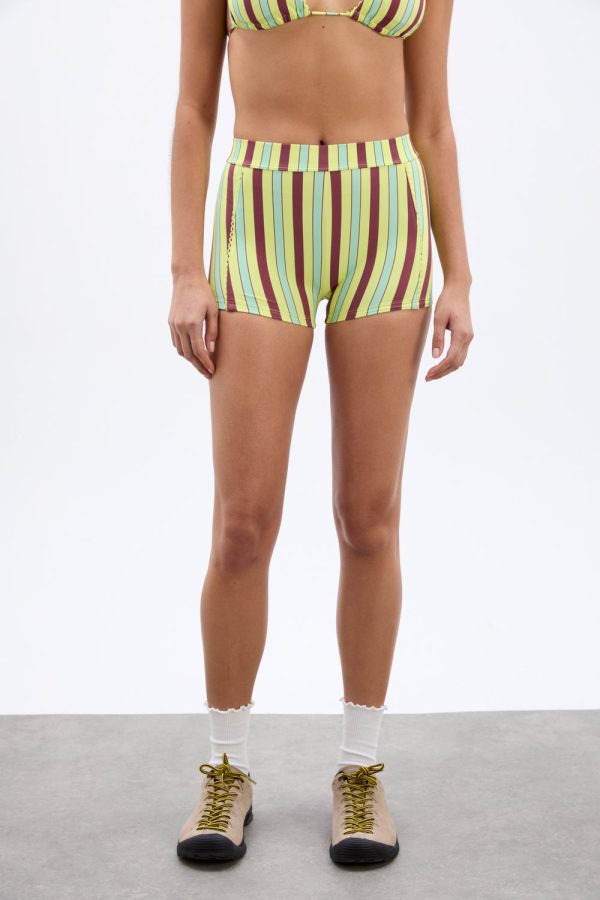 picot trim boy short - tropical stripe - Image 2
