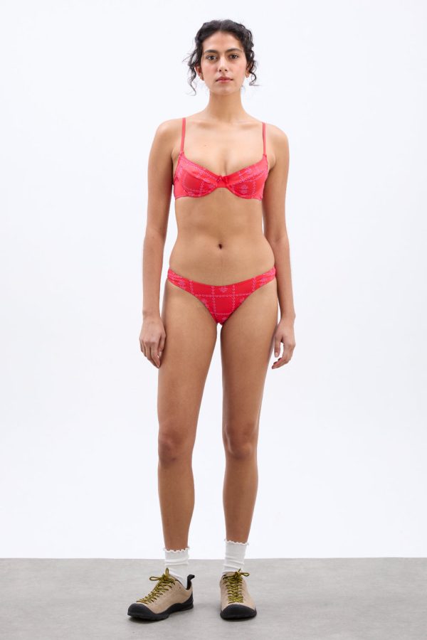 uma underwire bikini top - red broderie - Image 2
