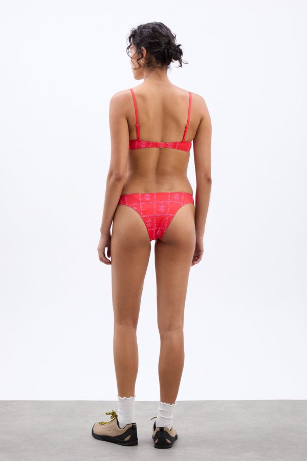 uma underwire bikini top - red broderie - Image 4