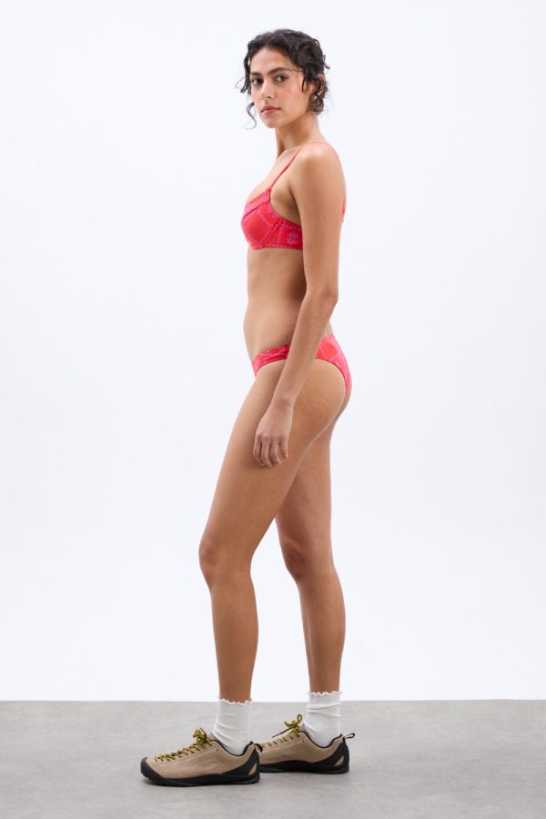 uma underwire bikini top - red broderie - Image 5