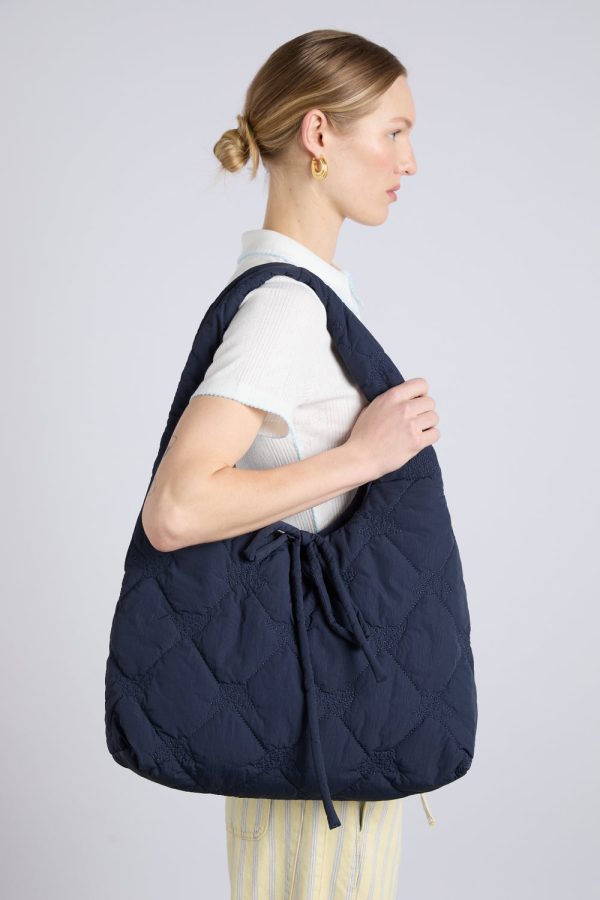 roisin quilted bag - navy