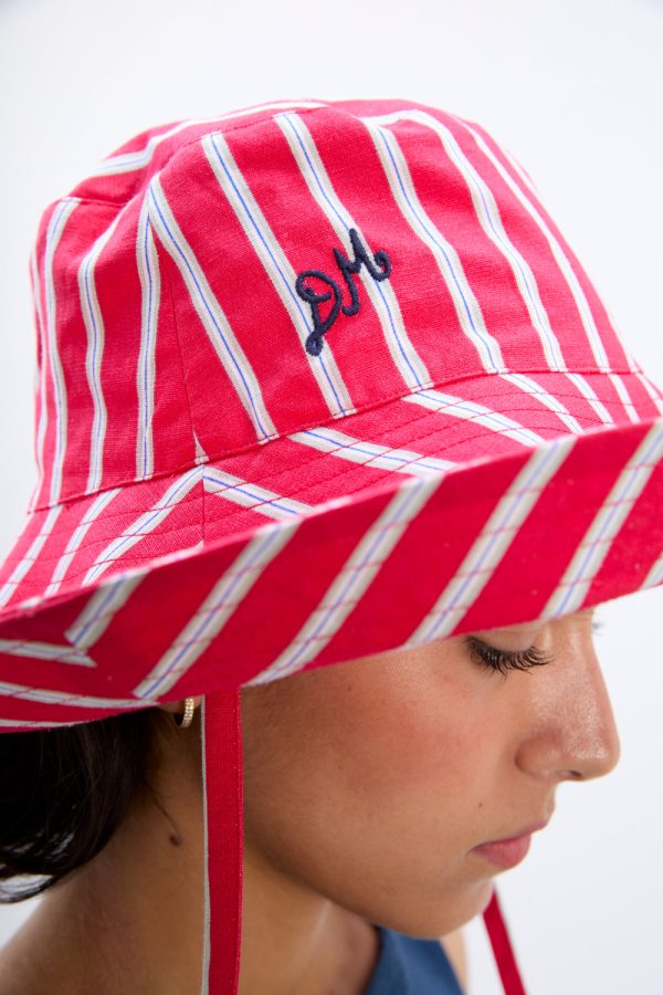 sun hat in red stripe - Image 3