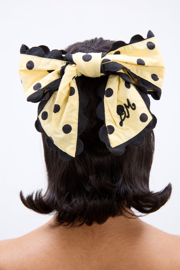 hair bow clip - butter spot