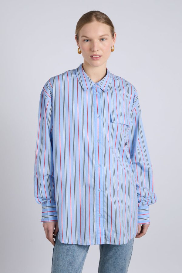 kendall shirt- bold blue stripe