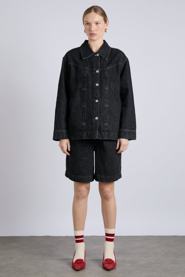 stevie shacket - washed black - Image 2