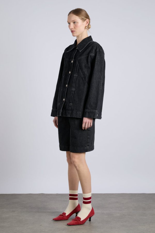 stevie shacket - washed black - Image 3